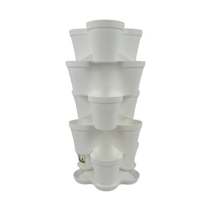 Plana vaso impilabile Roma, in polipropilene con sottovaso, vaso multistrato tridimensionale, vaso per fragole, fioriera da esterno ed interno, tris vasi giardino verticale