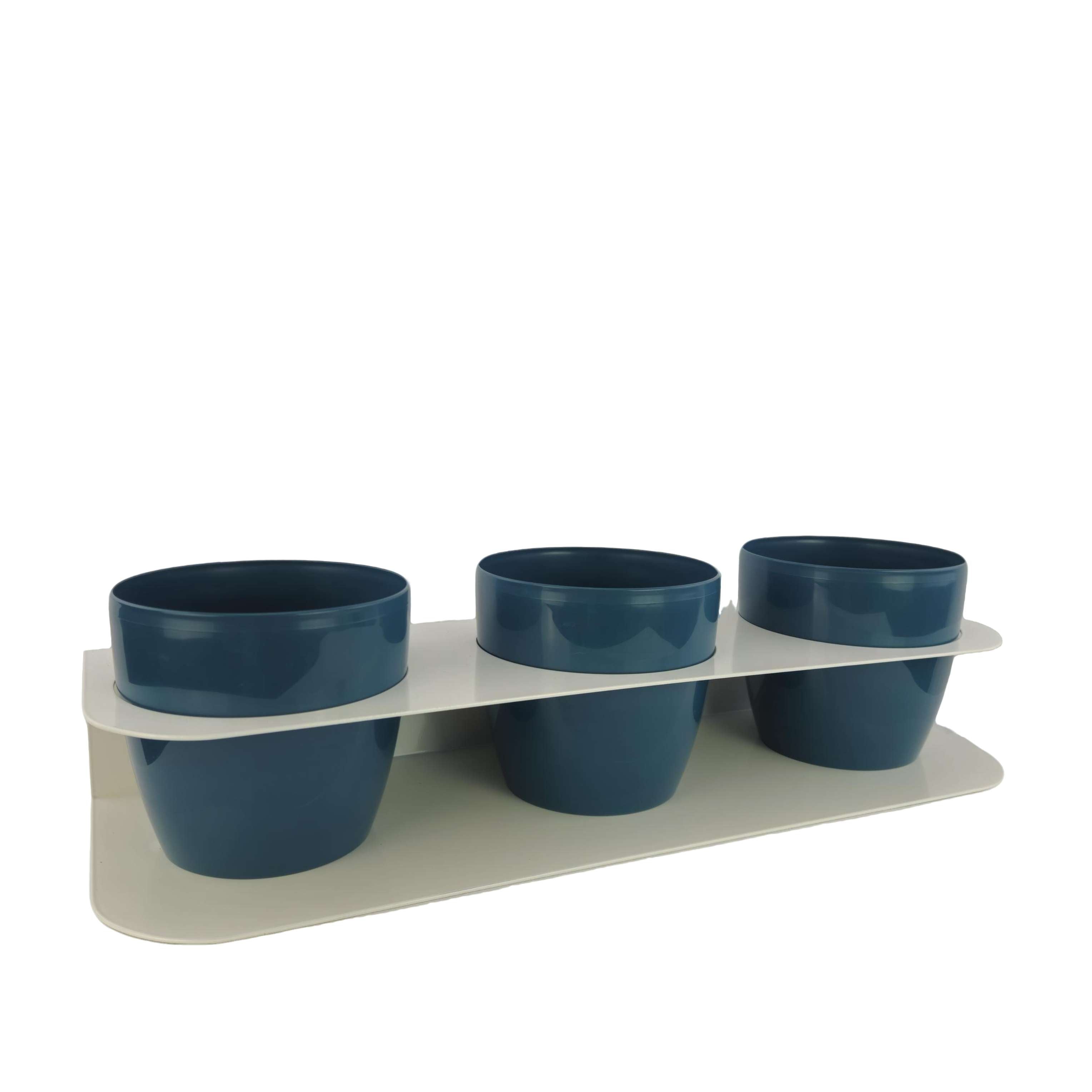 Porta piante aromatiche in metallo da bancone e muro vasi inclusi