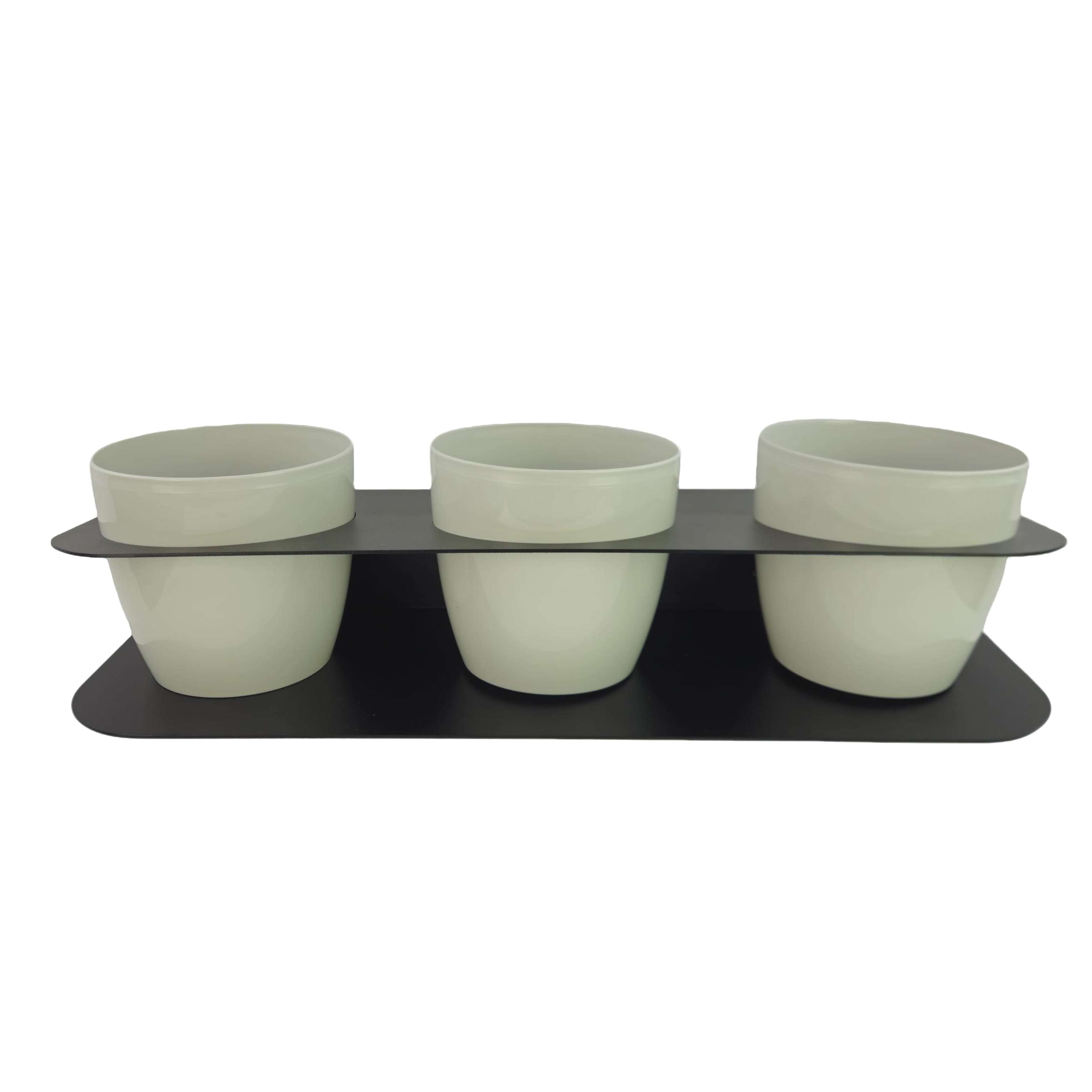 Porta piante aromatiche in metallo da bancone e muro vasi inclusi