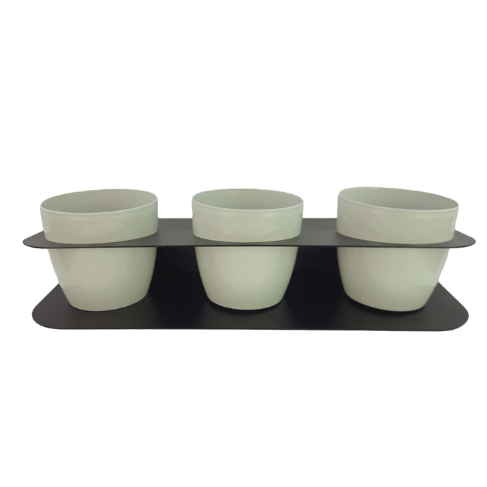 Porta piante aromatiche in metallo da bancone e muro vasi inclusi