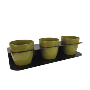 Porta piante aromatiche in metallo da bancone e muro vasi inclusi