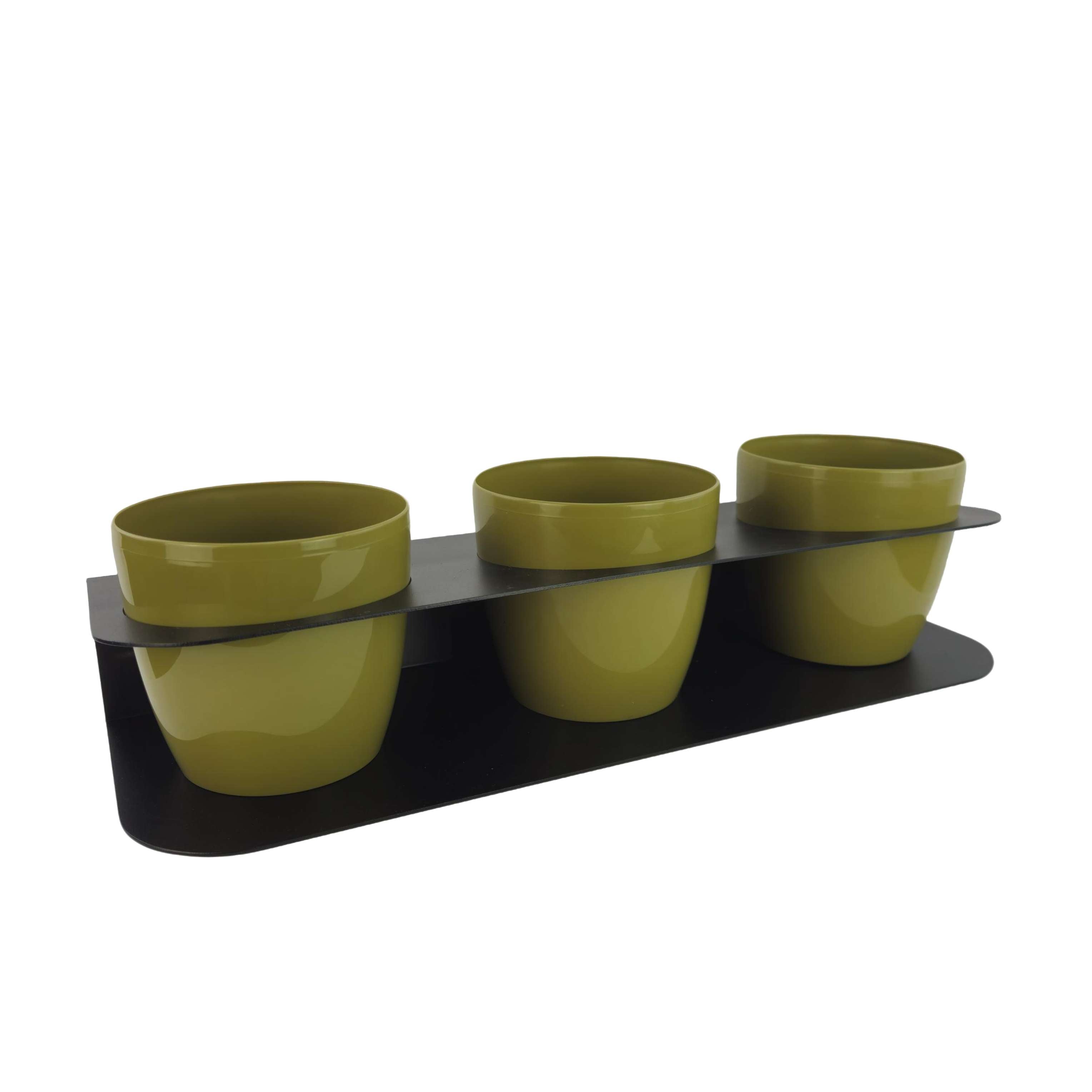 Porta piante aromatiche in metallo da bancone e muro vasi inclusi