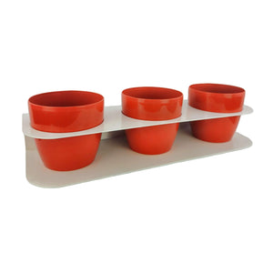 Porta piante aromatiche in metallo da bancone e muro vasi inclusi