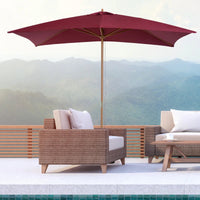 Ombrellone da Giardino 2x3 m Palo Ø38 mm in Legno e Poliestere Bordeaux