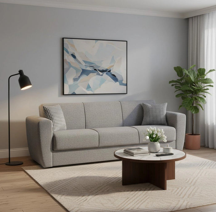 Nox, Divano Letto 3 Posti Contenitore, 80x223 cm Nero