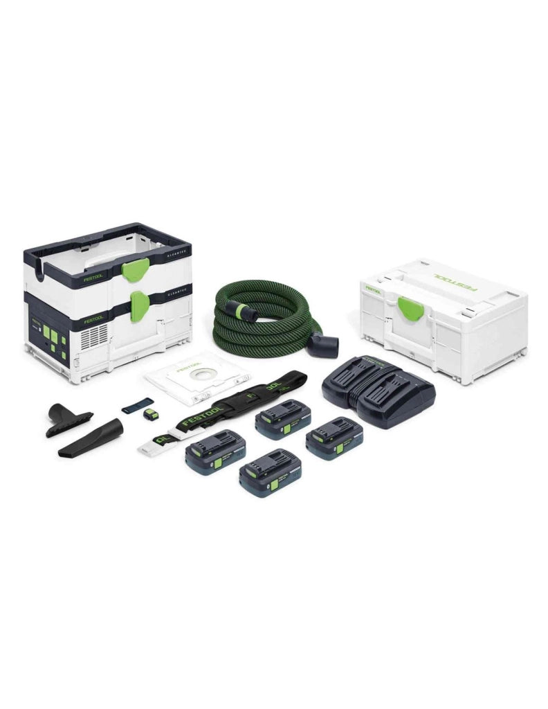 Aspiratore FESTOOL CTLC SYS HPC 4.0 I-Plus (4 x 4,0 Ah + TCL6 DUO + SYS3 M 187)