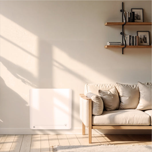 Termoarredo elettrico fisso ad inerzia ceramica a secco 1000 W plug & play con rilevatore di presenza DIANE orizzontale bianco