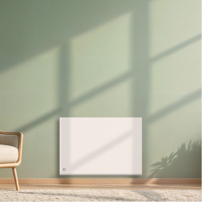 Radiatore elettrico fisso ad inerzia secca ghisa+film 1000W NEMESIS orizzontale bianco