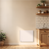 Radiatore elettrico fisso ad inerzia ceramica a secco 1500W ALBA orizzontale bianco