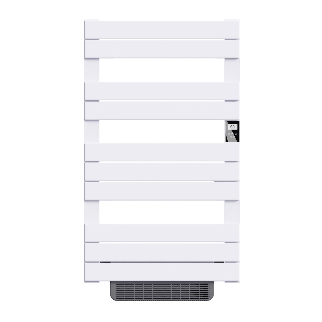 Scaldasalviette elettrico senza liquidi con soffiante 500W+1000W H.108,4xL60cm HANAE bianco