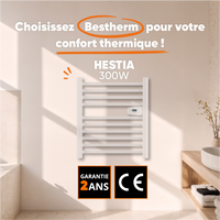 Scaldasalviette elettrico Besther Hestia 300W senza liquidi, 62 cm H x 54 cm