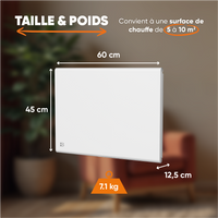 Radiatore elettrico fisso ad inerzia secca ghisa+film 1000W NEMESIS orizzontale bianco