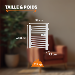 Scaldasalviette elettrico Besther Hestia 300W senza liquidi, 62 cm H x 54 cm