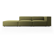 Cosmopolitan Design - Divano sinistro "Arendal" 4 posti in velluto verde chiaro 