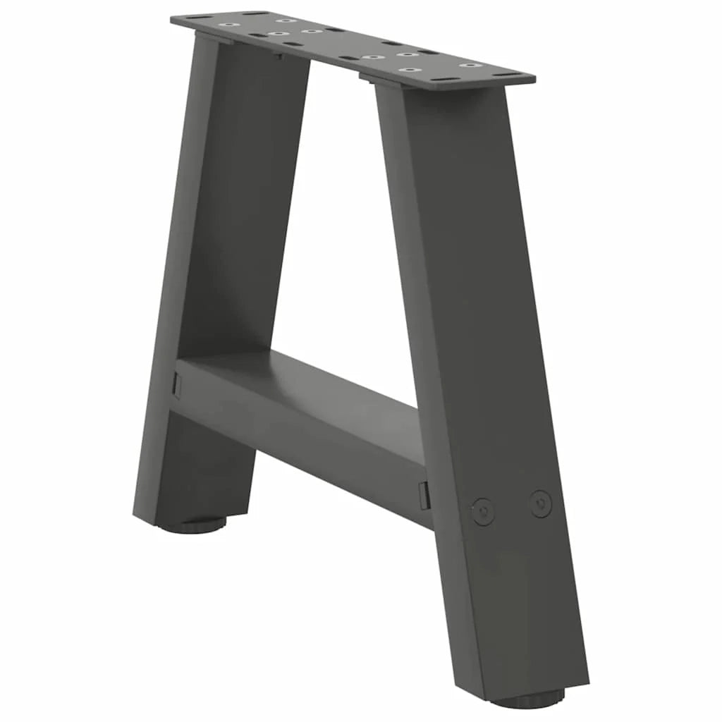 Set di 2 gambe per tavolino da caffè a forma di A 30 x 30 cm con piedini regolabili stile moderno acciaio antracite 02_0057090