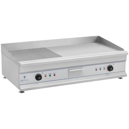 Plancha elettrica rigata - 100 cm - 2 x 3,2 kW professionale in acciaio inox 3614047