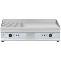 Plancha elettrica rigata - 100 cm - 2 x 3,2 kW professionale in acciaio inox 3614047
