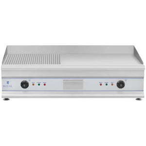 Plancha elettrica rigata - 100 cm - 2 x 3,2 kW professionale in acciaio inox 3614047