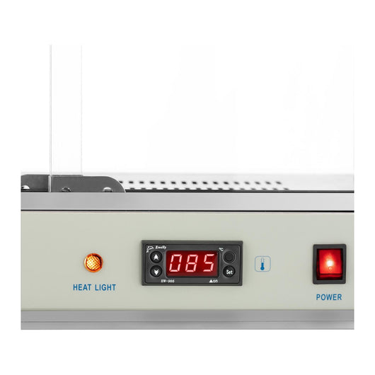 Vetrina riscaldata per stare al caldo (36x64x53cm, 1.000 watt, temperatura di riscaldamento 30-85°c, vaschetta di raccolta, distanza tra ogni livello 8 cm) 14_0004356