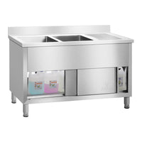 Lavello inox doppio cm 140 professionale 14_0005012