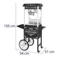 Set macchina per popcorn con carrello nero dal look retrò 14_0004908