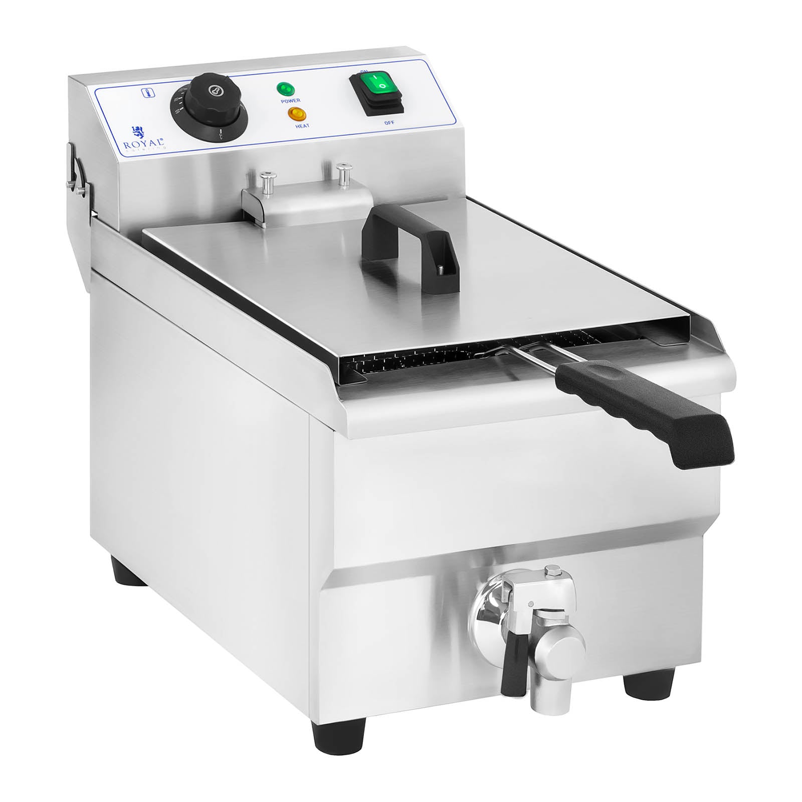 Friggitrice elettrica professionale da ristorante 10 litri con rubinetto di scarico 14_0001780