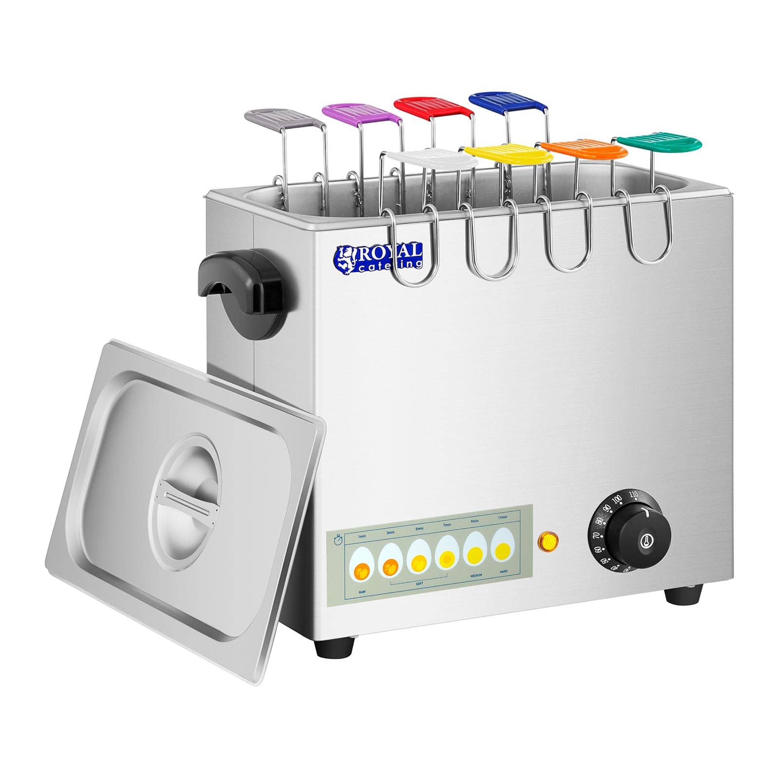 cuociuova cuoci uova elettrico portauovo professionale 2.600 watt fino a 8 uova acciaio inox 8 cucchiai portauovo 4 portauova 14 0003950