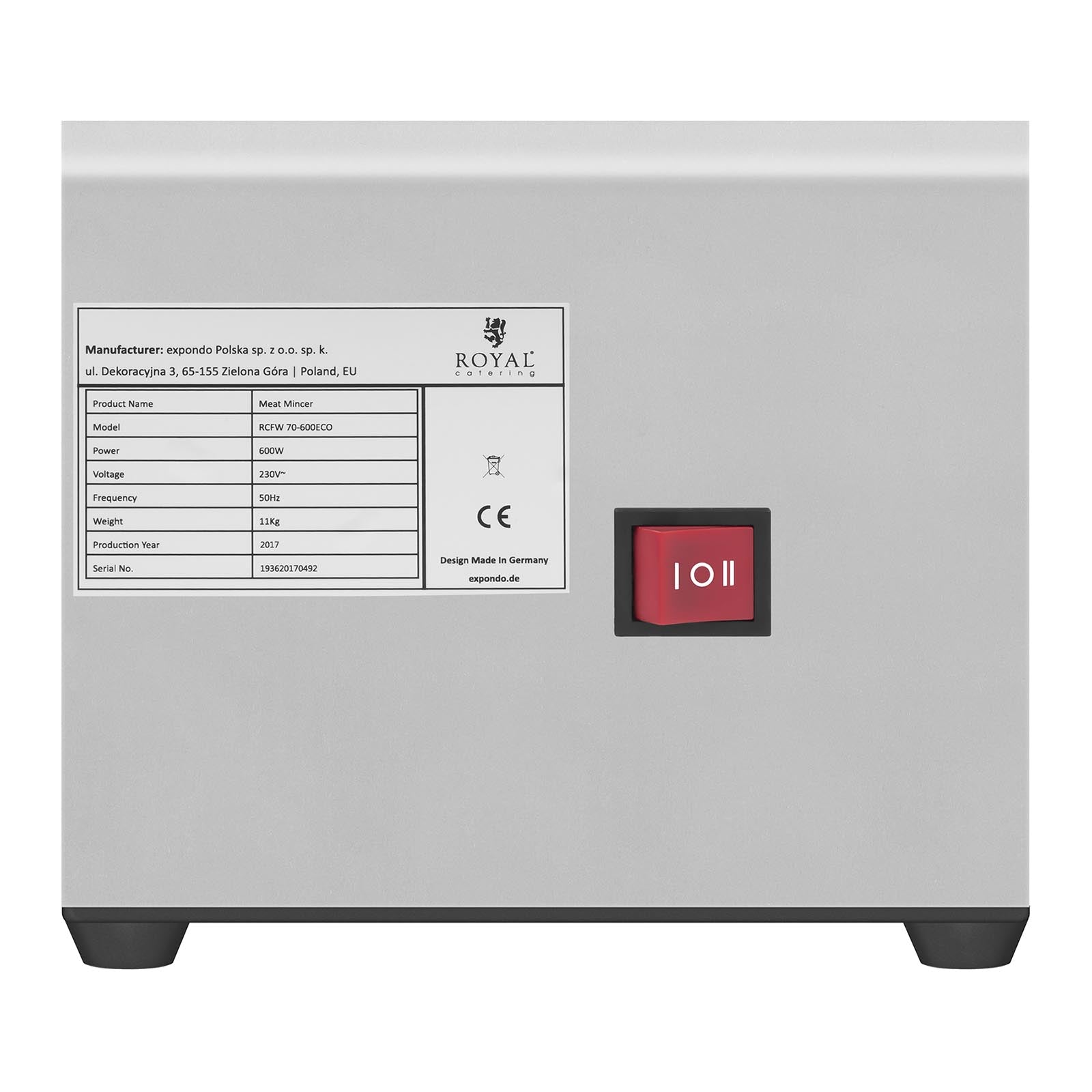 Tritacarne inox funzione reverse 70 kg/h potenza: 600 watt 14_0001956