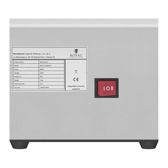 Tritacarne inox funzione reverse 70 kg/h potenza: 600 watt 14_0001956