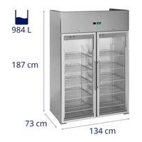 Frigorifero gourmet con due ante in vetro frigorifero professionale - 984 litri 14_0005330