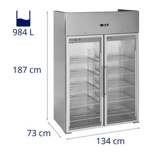 Frigorifero gourmet con due ante in vetro frigorifero professionale - 984 litri 14_0005330