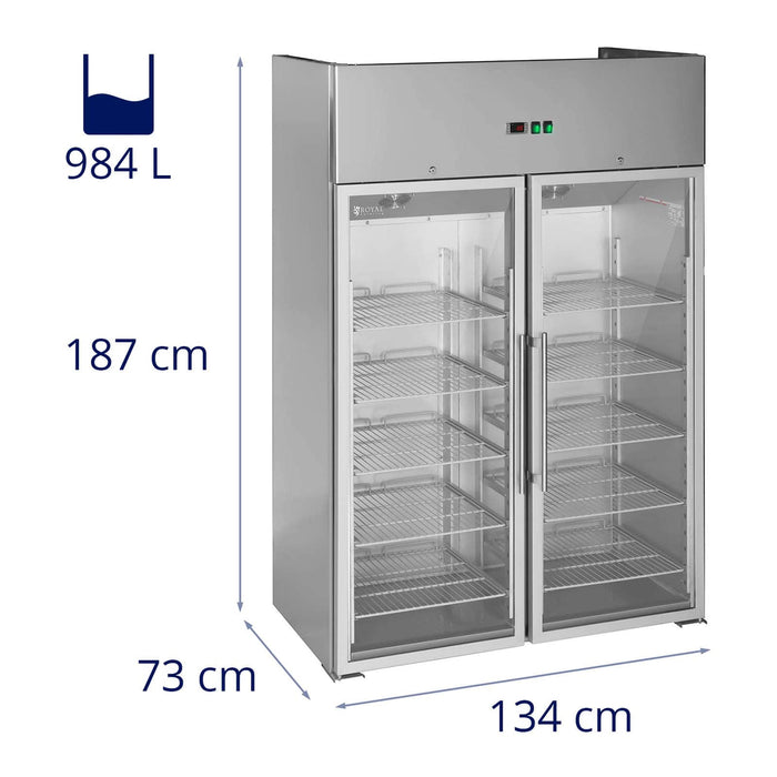 Frigorifero gourmet con due ante in vetro frigorifero professionale - 984 litri 14_0005330