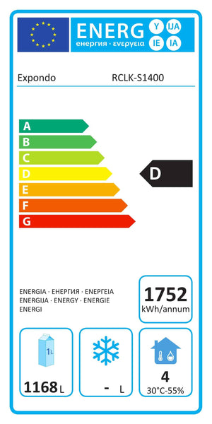 Frigorifero gourmet con due ante in vetro frigorifero professionale - 984 litri 14_0005330