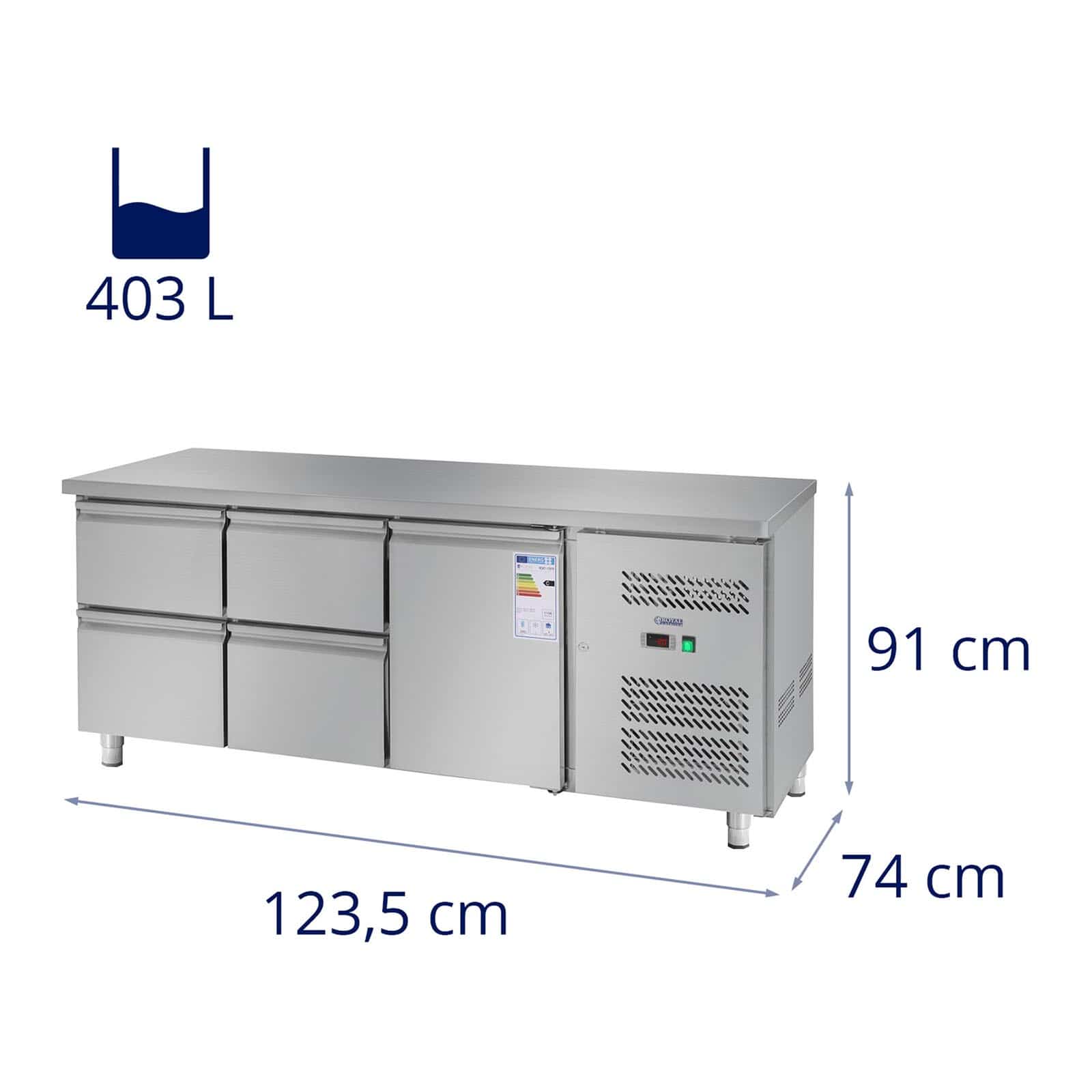 Tavolo refrigerato 403 litri 1 porta 4 cassetti 14_0005371