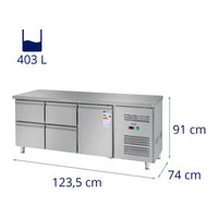 Tavolo refrigerato 403 litri 1 porta 4 cassetti 14_0005371