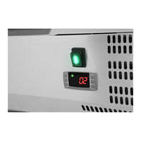 Saladette da banco inox 160 x 33 cm 8 bacinelle GN 1/4 coperchio vetro 14_0003296