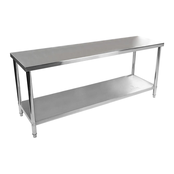 Tavolo da lavoro professionale da cucina in acciaio inox 200 x 60 cm 14_0003689