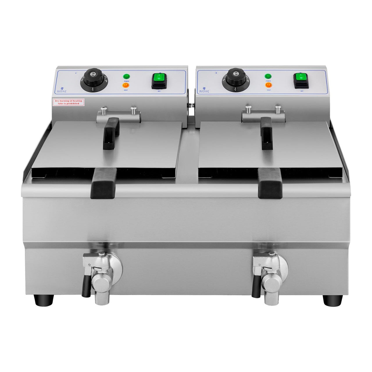 Friggitrice elettrica professionale da ristorante 2 x 10 litri timer 14_0001785