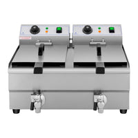 Friggitrice elettrica professionale da ristorante 2 x 10 litri timer 14_0001785