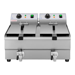 Friggitrice elettrica professionale da ristorante 2 x 10 litri timer 14_0001785