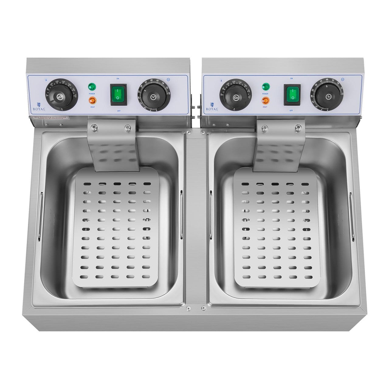 Friggitrice elettrica professionale da ristorante 2 x 10 litri timer 14_0001785