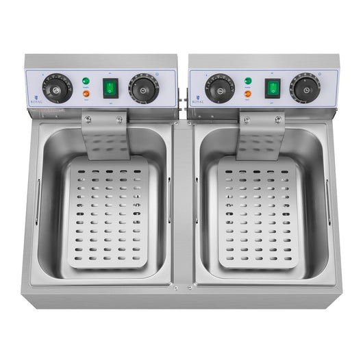 Friggitrice elettrica professionale da ristorante 2 x 10 litri timer 14_0001785