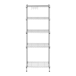 Scaffale professionale 5 ripiani 35 x 55 x 150 cm - 150 kg grigio metallizzato 14_0001535