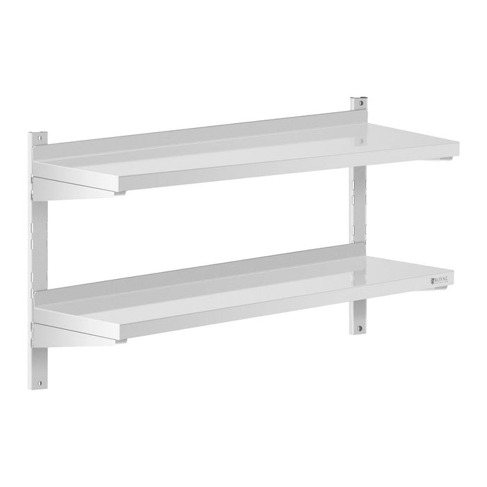 Mensola professionale da parete in acciaio inox - 2 ripiani - 30 x 100 cm 14_0001548