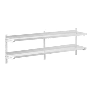 Mensola da parete professionale - 2 ripiani in acciaio inox - 30 x 200 cm 14_0001549