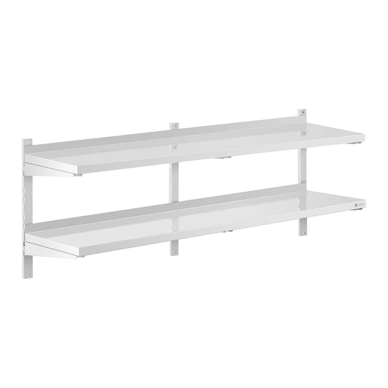 Mensola da parete professionale in acciaio inox 2 ripiani 40 x 160 cm 14_0001555