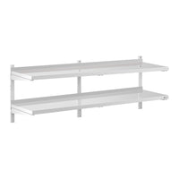 Mensola professionale da parete in acciaio inox - 2 ripiani - 40 x 180 cm 14_0001556
