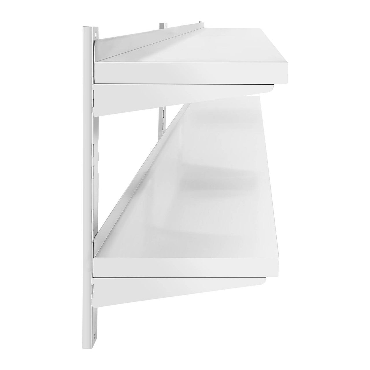 Mensola professionale da parete in acciaio inox - 2 ripiani - 40 x 200 cm 14_0001557
