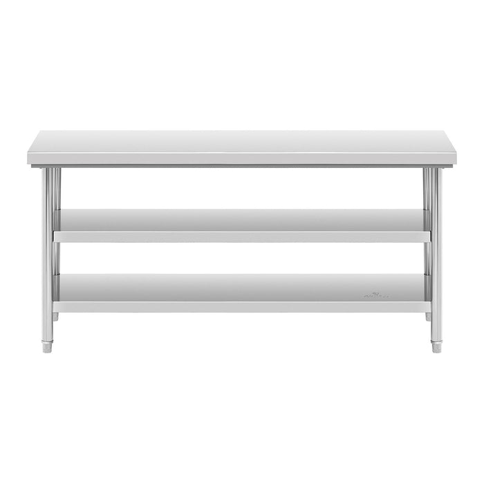 Tavolo da lavoro in acciaio inox cucina in acciaio inox piano macelleria professionale (60 x 180 cm, 3 livelli, portata 600 kg) professionale 14_0005082