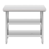 Tavolo da lavoro in acciaio inox 100 x 70 cm 600 kg 3 livelli 14_0003676